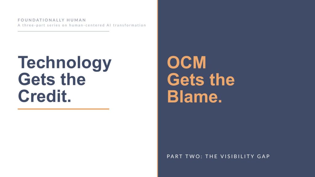 Technology Gets the Credit. OCM Gets the Blame.               Part Two: The Visibility Gap